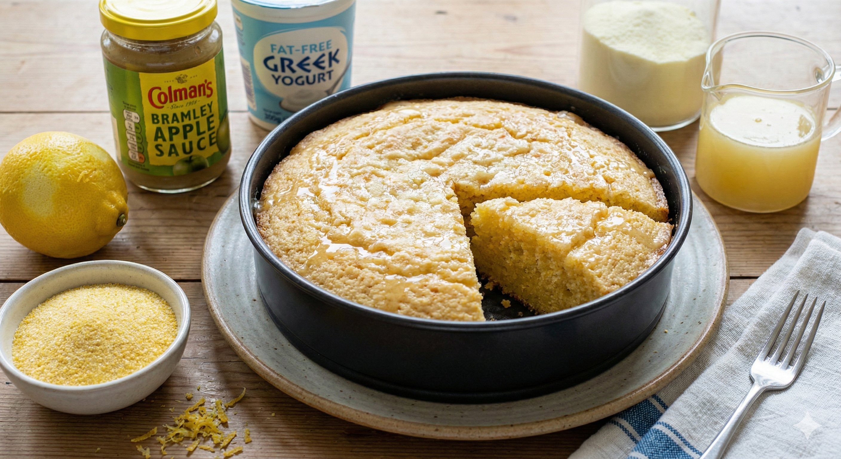 Lemon Polenta Drizzle Cake